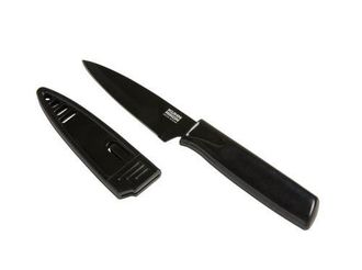 Kuhn Rikon Colori Non-Stick Straight Paring Knife with Safety Sheath, 4 inch in Black at Nordstrom