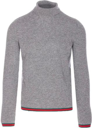 Gucci Truien & Vesten, Heren, Grijs, M, Kasjmier, Fijne Zachte Kasjmier Coltrui