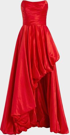 Mac Duggal Strapless High-Low Satin Gown
