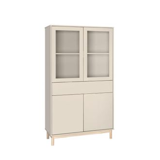 Klast Vitrina doble mdf lacado gris perla 95x170 cm
