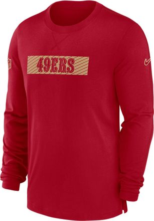 Nike San Francisco 49ers Sideline Player Team Issue Mens Nike Mens Dri-FIT Long-Sleeve Top in Red | 02FE6DL73-B73