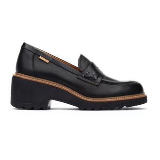 Pikolinos Zwarte Leren Damesschoenen Hakken - Dames - Pumps - Zwart - 38 EU - Leer - Schoenen