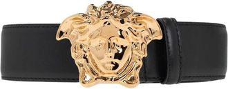 Versace Leren riem - Heren - Riemen - Zwart - 90 CM - Leer - Accessoires