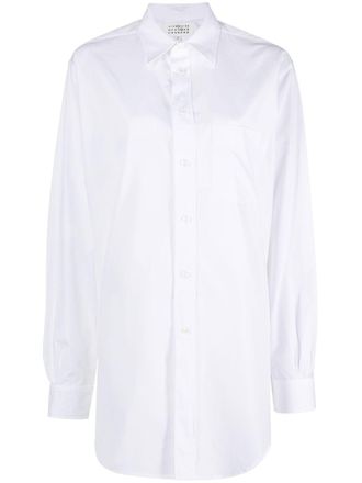 Maison Margiela longline poplin shirt - women - Cotton - 36 - White