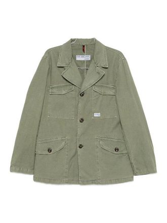 Fay Green Jacket With Logo Patch