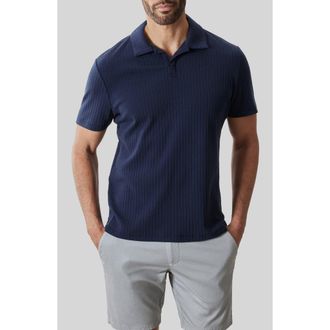 Robert Barakett Luca Johnny Collar Polo in Navy at Nordstrom, Size Xx-Large