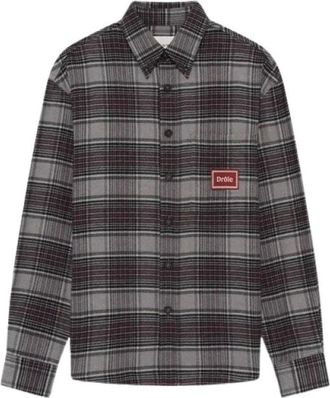 Dr&ocirc;le de Monsieur Camicia a quadri in flanella boxy - - Shirts - Uomo - Grigio - S