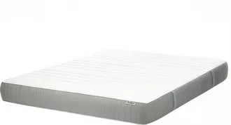 Beliani Beliani - Colch&oacute;n De Espuma Visco Gel Duro Firme Con Funda Extra&iacute;ble De Poli&eacute;ster Con Cremallera Blanco Y Gris 140 X 200 Cm Happiness