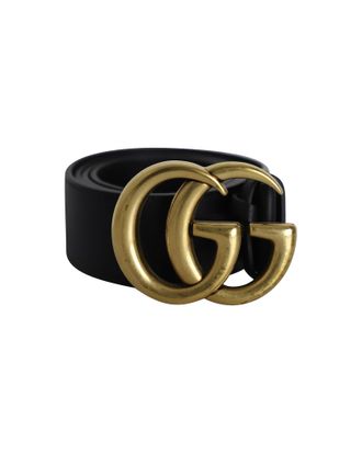 Gucci Pre-owned Womens GG Marmont Belt in Black Leather Leather (archived) - One Size