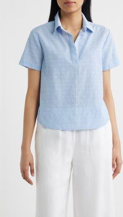 Cloth & Stone Pinstripe Woven Shirt in Riviera Pinstripe at Nordstrom, Size X-Small