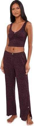 Free People Fresh In Love Lounge Set Womens Pajama Sets Black Combo : LG, Cotton/Spandex