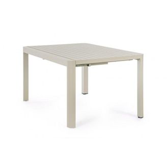 Hellin Tavolo Allungabile Alluminio Bianco Moderno da Esterno - HIDDEN - Colore: Tortora - Dimensione: 180x100 cm