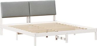 vidaXL Estructura De Cama Con Cabecera Y Gris Claro 200 X 200 Cm Vidaxl