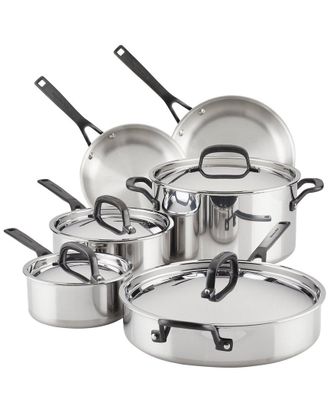 KitchenAid 5-Ply Clad Stainless Steel Cookware Induction Pots and Pans Set