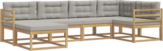 vidaXL Conjunto De Sof&aacute;s De Exterior 5 Uds. Blanco Y Gris Claro Vidaxl