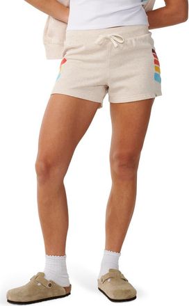 Rip Curl Surf Revival Striped Fleece Shorts in Oatmeal Marle at Nordstrom, Size Xx-Large