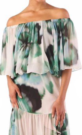 Misa Dylan Top In Verdant Anemone Chiffon