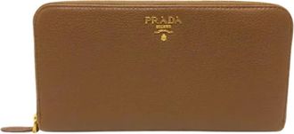 Prada Pre-owned Wallets, female, Brown, Size: ONE SIZE Pre-owned Leather wallets