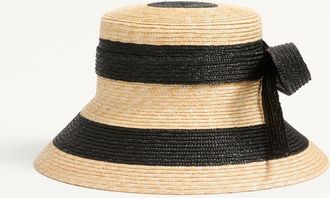 Valentino Garavani Cappello Bucket VLogo Signature In Paglia Donna NERO/NATURALE 55