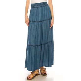 A Collective Story Tiered Denim Maxi Skirt in Light Indigo at Nordstrom, Size X-Large