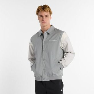 New Balance Uomo Athletics Varsity Jacket in Grigio, Cotone, Taglia XL