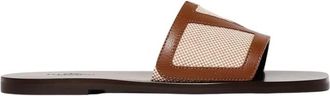 Valentino Garavani Leren sandalen met gespdetails - Heren - Sandalen - Bruin - 44 EU - Leer - Schoenen
