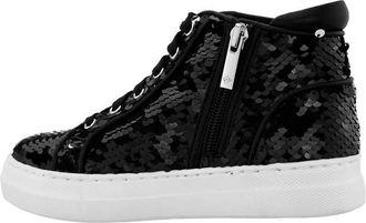 Nina Womens Caroleen Reversible High Top Sneaker In Black Flip Sequin