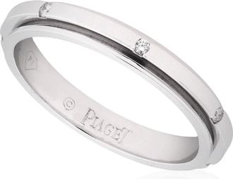 Piaget Possession 18k White Gold.06 CT Diamond Ring, Size 48