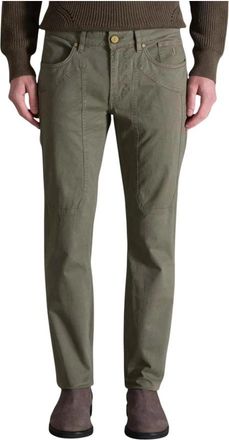 Jeckerson Groene katoenblend broek met zakken - Heren - Straight fit broeken - Groen - W30 - Katoen - Broeken