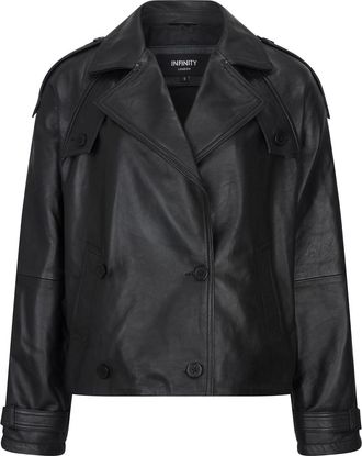 TruClothing Cropped Trenchcoat Leather Jacket