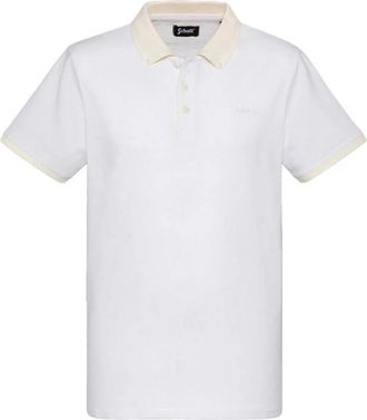 Schott NYC Basket Weave Katoenen Gebreide Polo - Heren - Polos - Wit - 2XL - Katoen - Tops