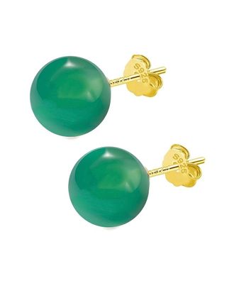 Liv Oliver 18K Plated 1.60 Ct. Tw. Jade Studs