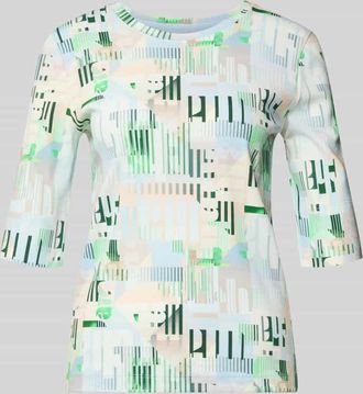 Marc Cain Slim Fit Longsleeve mit Rundhalsausschnitt in Offwhite, Gr&ouml;&szlig;e 34