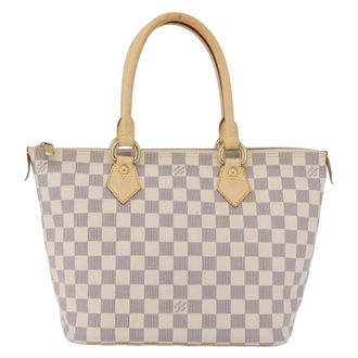 Louis Vuitton Saleya Damier White Canvas Handbag (Pre-Owned)