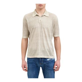 Avant Toi Polo Shirts, male, Brown, Size: L Maglia Polo M/M Hand Painted
