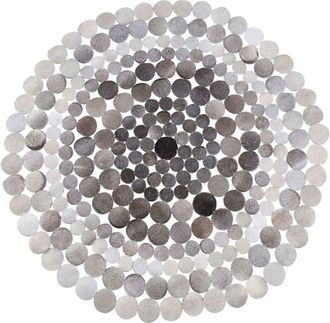 Beliani Beliani - Tappeto in pelle grigia 140 cm Hilvan