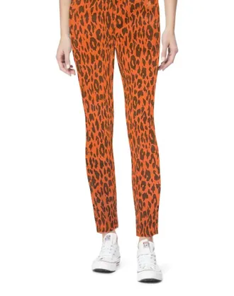 Kensie High Rise Raw Hem Skinny Jeans In Leopard