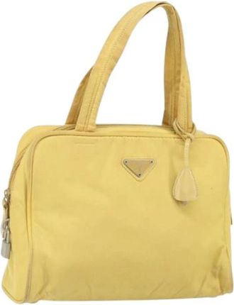 Prada Pre-owned Handbags, female, Yellow, Size: ONE SIZE Pre-owned Nylon Handbag