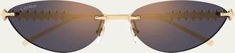 Cartier Rimless Metal Cat-Eye Sunglasses