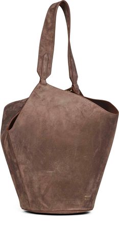 Khaite Womens Tote Bag Cedar Lotus Mud Calfskin Shoulder