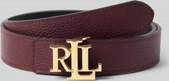 Lauren Ralph Lauren G&uuml;rtel aus echtem Rindsleder Modell REV in Bordeaux, Gr&ouml;&szlig;e XS