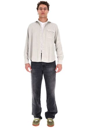 Finamore Corduroy Overshirt with Button-Down Front and Flap Pocket