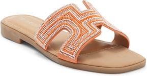 Top Moda Louise Embellished Slide Sandal in Orange at Nordstrom Rack, Size 7.5
