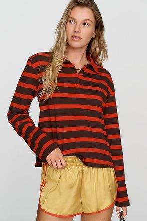 English Factory Cotton Blend Collared Rugby Top