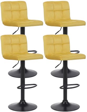 Clp Clp - Set De 4 Taburetes De Bar Feni En Terciopelo Amarillo