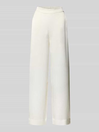 HUGO BOSS Slim Fit Weite Hose mit Schiebehaken und verdecktem Rei&szlig;verschluss Modell HASELI-1 in Offwhite, Gr&ouml;&szlig;e 34