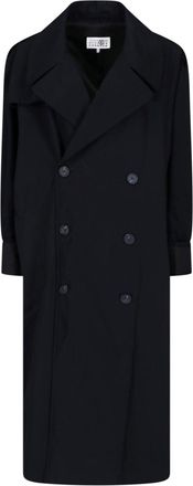 Maison Margiela Black Cotton Twill Trench Coat
