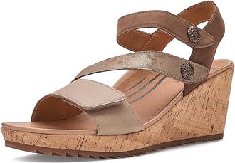 Aetrex Madelyn Wedge Sandal Womens Sandals Taupe : EU 43 (US Womens 11.5-12) M (B), Leather