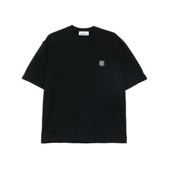 Stone Island Camiseta con parche de logo - Tops - Hombre - Negro - XL