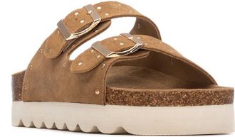 Xti Womens Refresh Collection Eyelets Double Strap Buckle Flat Sandals